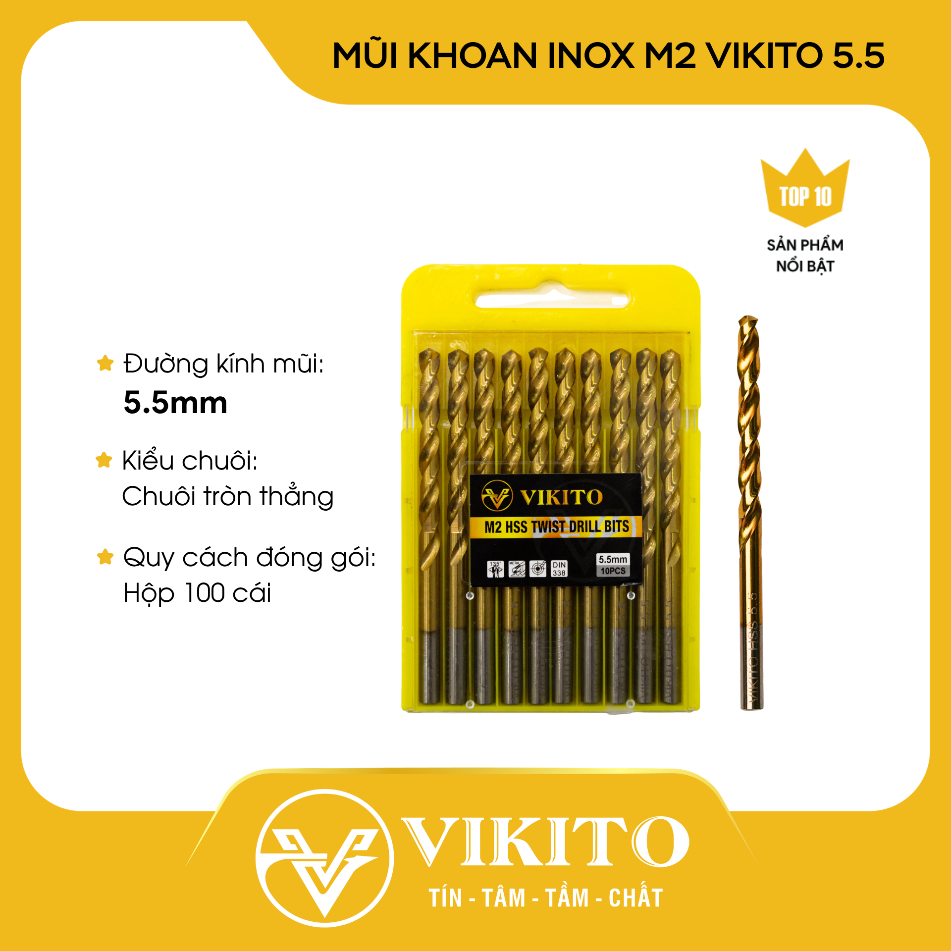 Mũi khoan inox M2 VIKITO 5.5